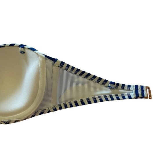Shade & Shore Light Lift Bandeau Bikini Top Blue White Stripe Women 34C Nautical - Picture 6 of 16